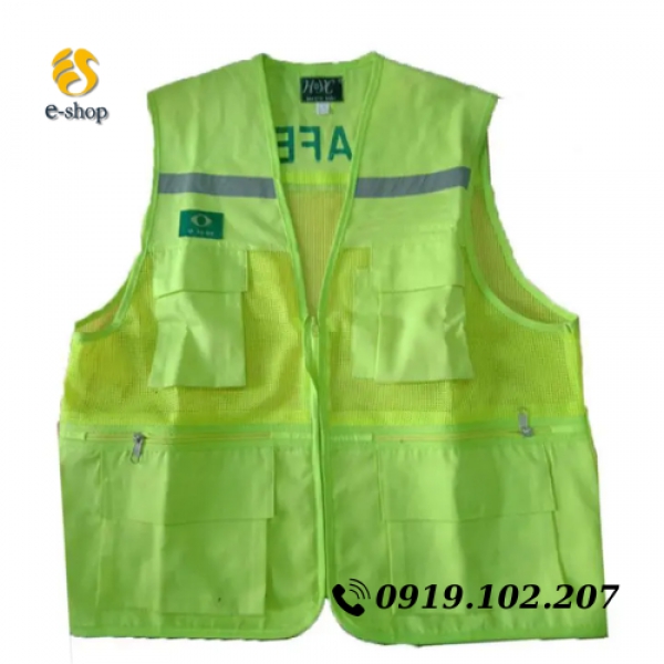 Áo bảo hộ lao động có túi xanh nõn chuối