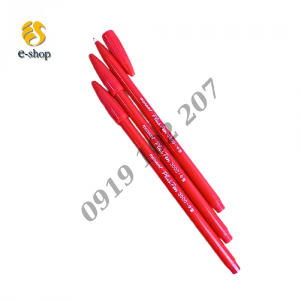 BÚT ĐÁNH DẤU MONAMI PLUS PEN 3000 MÀU ĐỎ | HỘP 12 CÂY