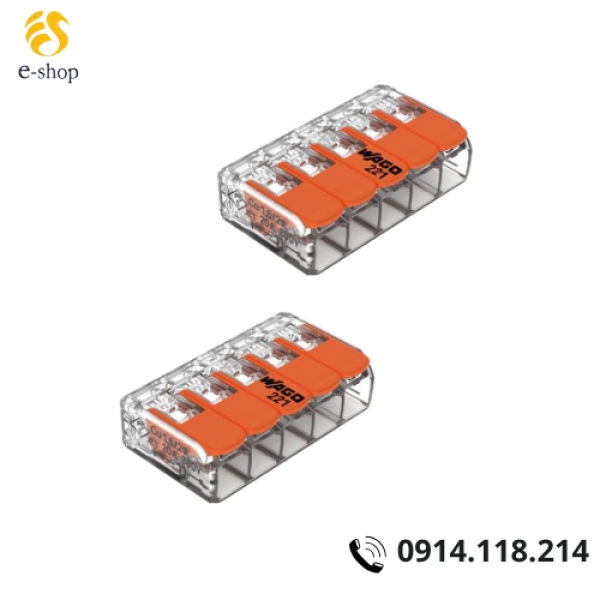 ĐẦU NỐI DÂY ĐIỆN (5 DÂY, 32A) WAGO 221-415