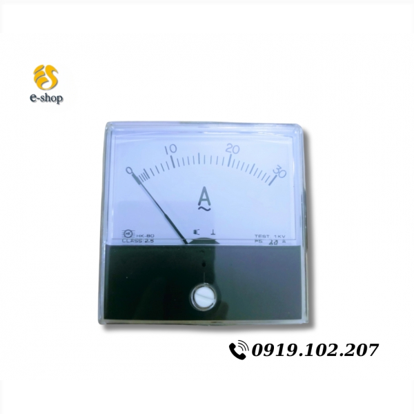 Đồng hồ Ampe 30A 80x80mm