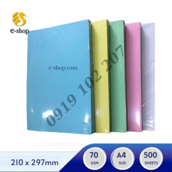 Giấy in màu A4 70gsm 100 tờ/xấp đủ màu