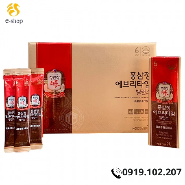 Hộp 20 Gói Tinh Chất Hồng Sâm Pha Sẵn KGC Cheong Kwan Jang EveryTime Balance
