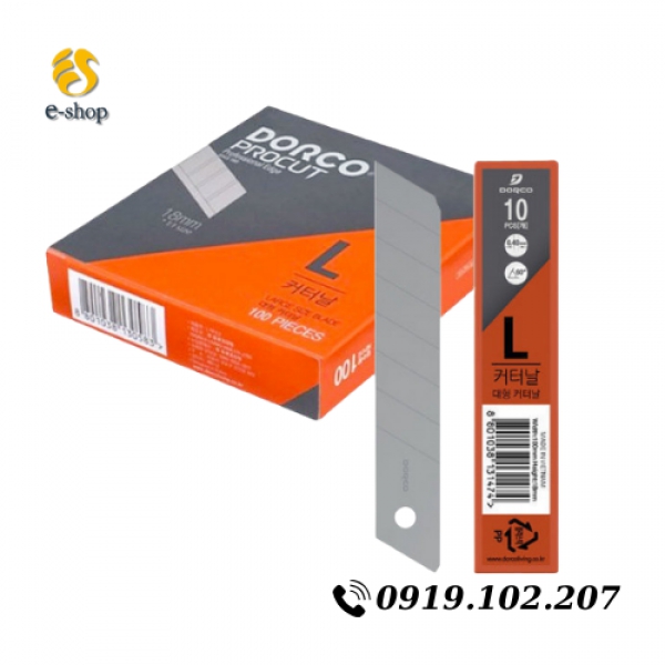 Lưỡi dao rọc giấy Dorco 18mm (100 lưỡi)