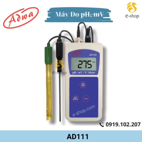 Máy đo pH, mV và nhiệt độ nước cầm tay AD111 Adwa 