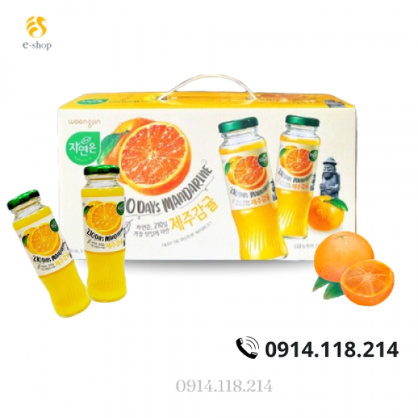 NƯỚC ÉP QUÝT JEJU WOONGJIN HÀN QUỐC CHAI 180ML