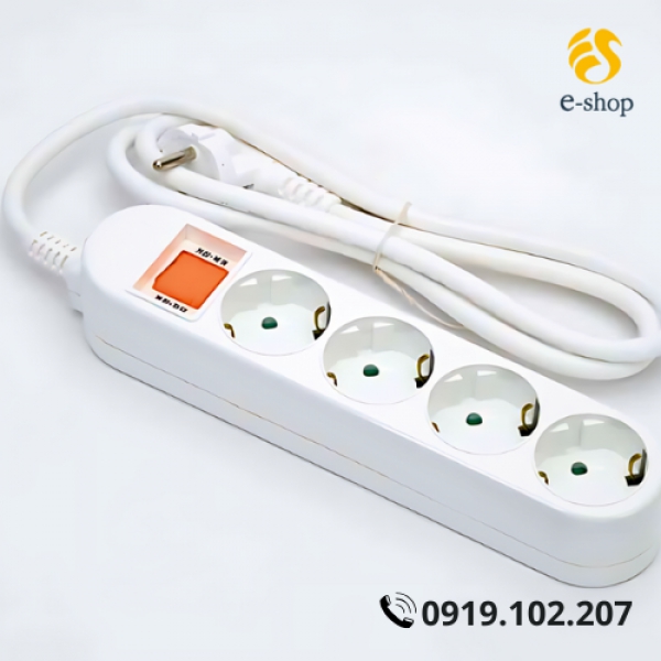 Ổ Cắm Điện Dosel 4 Lỗ 1 Công Tắc | 1.5M, 3M