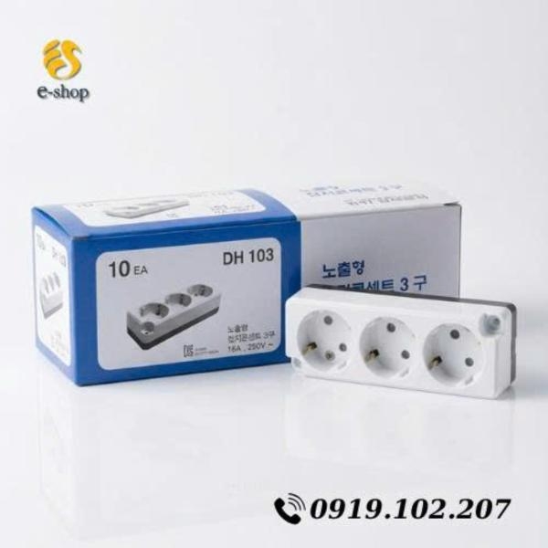 Ổ Cắm Điện 3 Lỗ Nổi Dong Hwa Hàn Quốc | Đóng Gói 1 Hộp 10 Cái