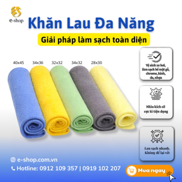 Khăn Lau Đa Năng Mềm Mịn - Đánh Bay Mọi Vết Bẩn | Microfiber