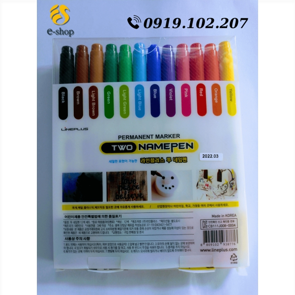 SET BÚT DẠ DẦU 12 MÀU MONAMI NAMEPEN F , BÚT VIẾT CD ( không xóa được )