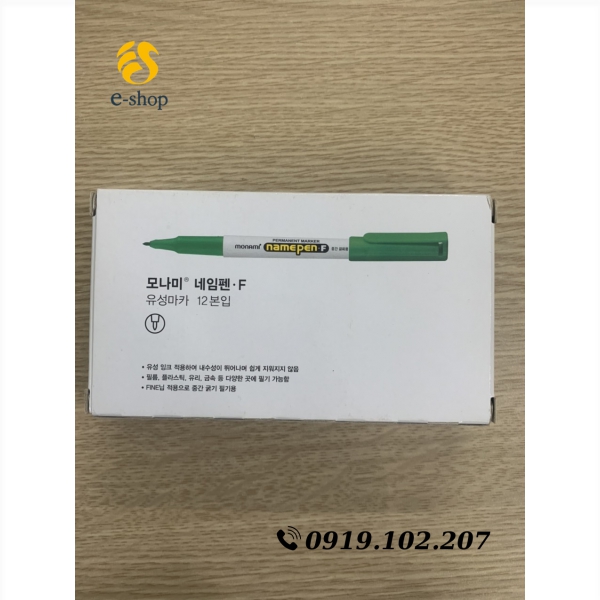 BÚT LÔNG DẦU MONAMI NAME PEN.F XANH LÁ