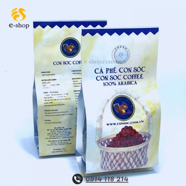 CÀ PHÊ CON SÓC HẠT 100% ARABICA 200GRAM