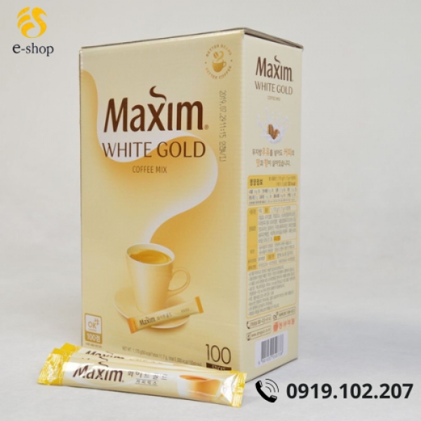 Cafe Maxim White Gold Hàn Quốc hộp 100 gói 1.2KG