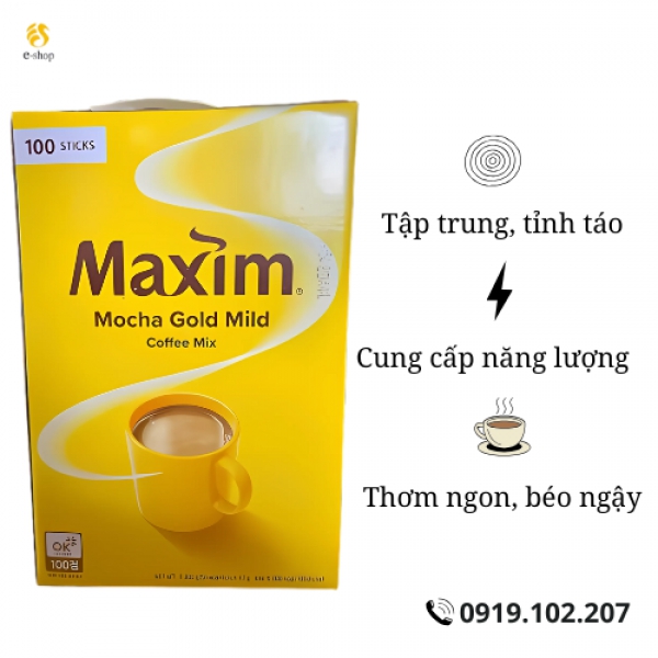 Maxim mocha gold - 맥심 커피 모카골드 마일드 hộp 100 gói *1.2g
