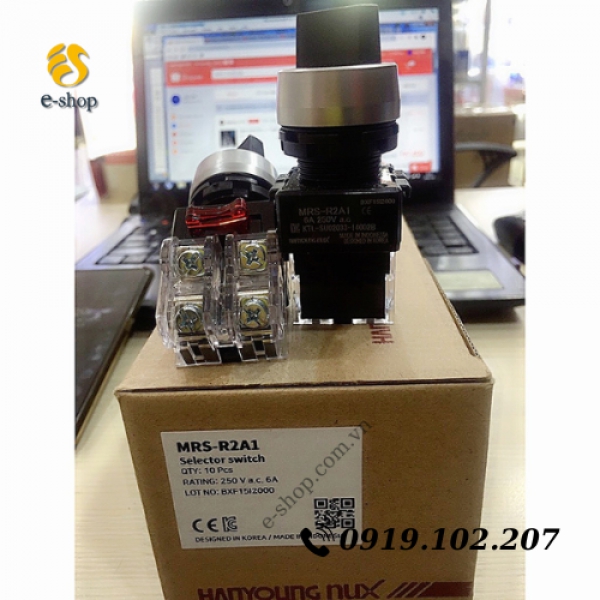 Công tắc xoay 2 vị trí Hanyoung MRS-R2A1, 22mm