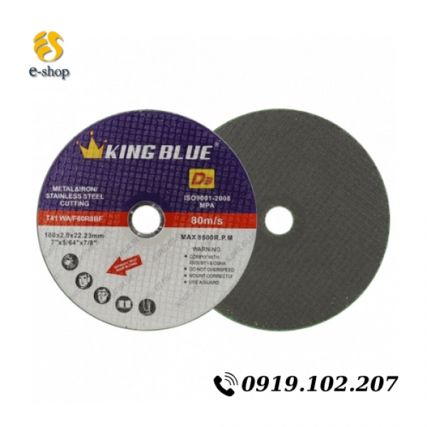 ĐÁ CẮT SẮT, INOX KING BLUE D3-180X2.0