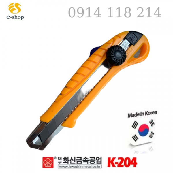Dao rọc giấy K-204 HwaShin - 파워컷터  hộp 10 cây