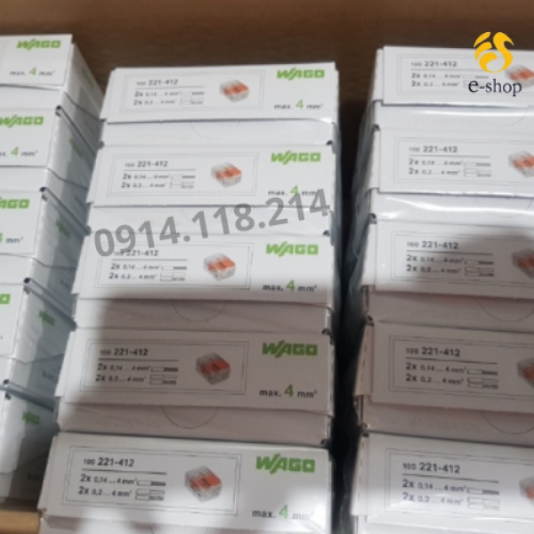 ĐẦU NỐI DÂY ĐIỆN (2 DÂY, 32A) WAGO 221-412
