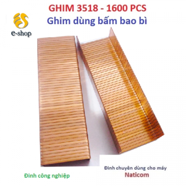 Ghim Bấm 3518 Lng Cam Hộp Có 1800Pcs Cây Ghim Bấm Bao Bì Thùng Giấy Catton Nhựa