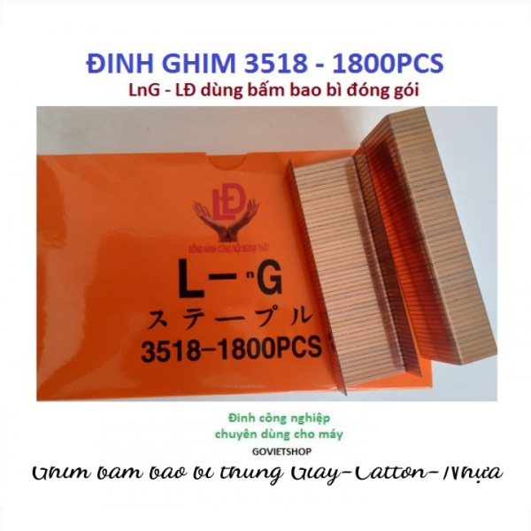 Ghim Bấm 3518 Lng Cam Hộp Có 1800Pcs Cây Ghim Bấm Bao Bì Thùng Giấy Catton Nhựa