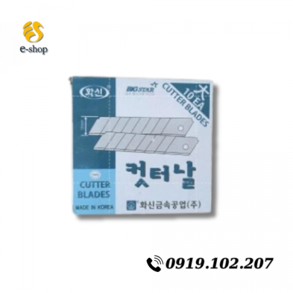 Hộp 100 lưỡi Dao rọc giấy cao cấp BIGSTAR_ 18mm