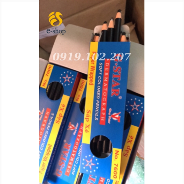 Hộp 12 Cây Sáp Xé / Bút Chì Xé Gstar 7600 (Viết Lên Vải, Kiếng, Gốm, Da...)