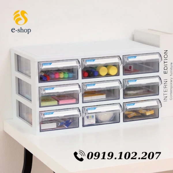 Hộp Đựng Đồ Mini 9 Ngăn Cố Định Nhập Khẩu Hàn Quốc | Mã J-009