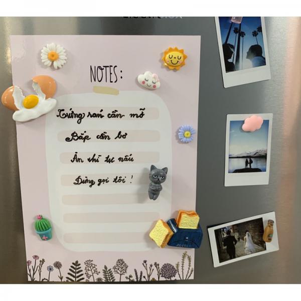 Nam châm đính giấy, bảng từ, tủ lạnh siêu xinh