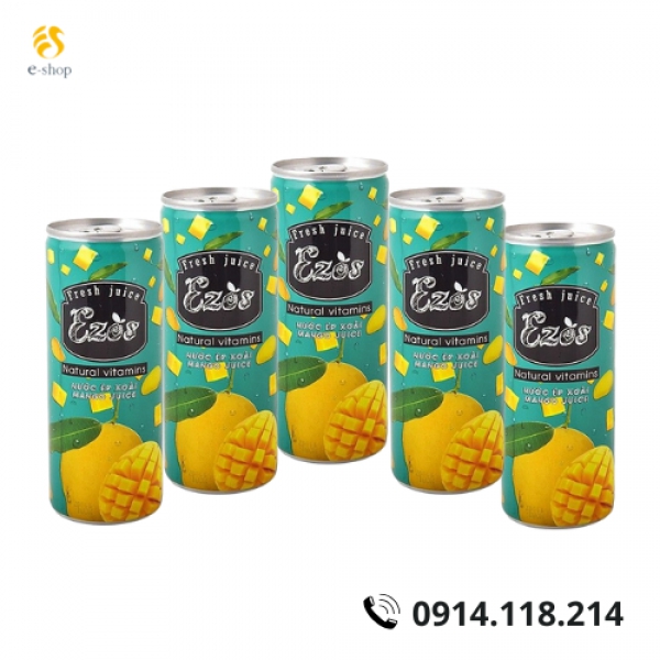 NƯỚC ÉP EZOS VỊ XOÀI 30 LON / THÙNG
