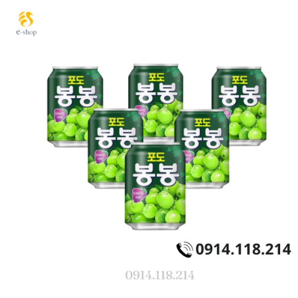 NƯỚC ÉP NHO BONG BONG HÀN QUỐC (12 LON / HỘP)