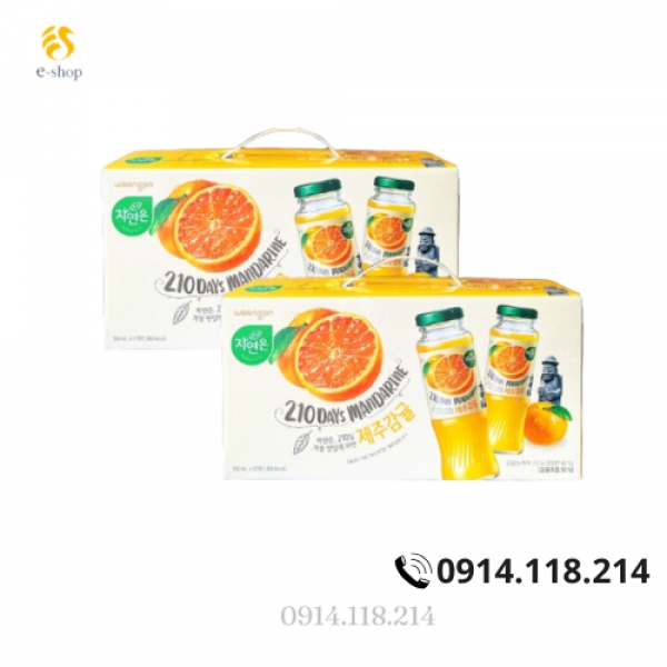 NƯỚC ÉP QUÝT JEJU WOONGJIN HÀN QUỐC CHAI 180ML