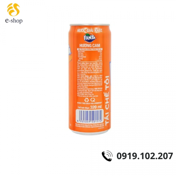 Nước Ngọt Fanta Hương Cam Lon 320Ml