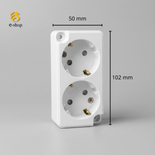 Ổ Cắm Điện Nổi 2 Lỗ Dong Hwa Hàn Quốc - Đóng Gói 1 Hộp 10 Cái